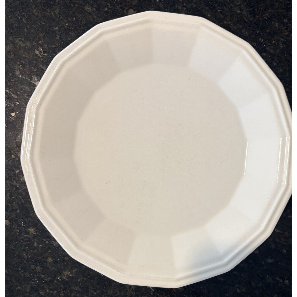Homer Laughlin Colonial White Dinner Plate Paneled Rim USA  9 1/4”